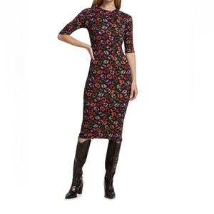 NWT FARM RIO BLACK IKAT DYED
JERSEY DRESS